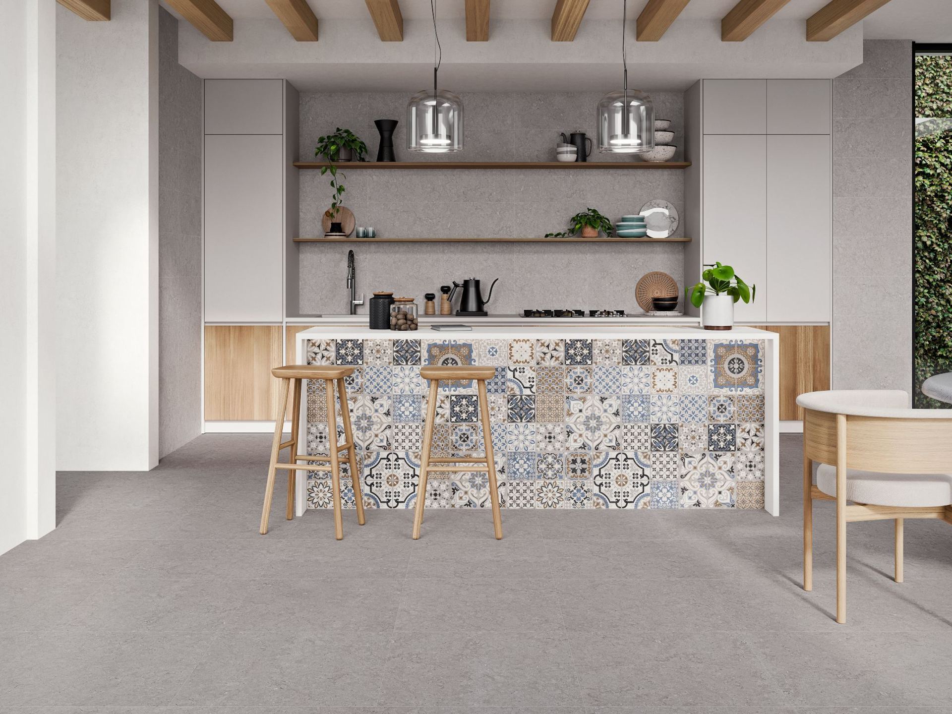 Mosaik-Verlegung von Fliesen Plaster